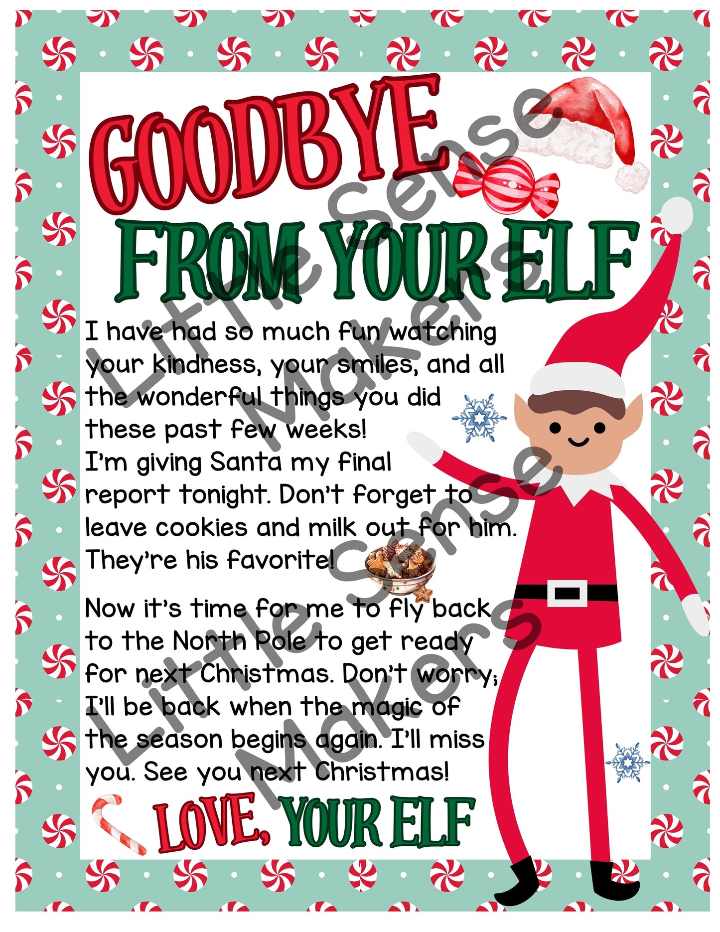 Elf on the Shelf Letters | Hello from your Elf | Goodbye from your Elf