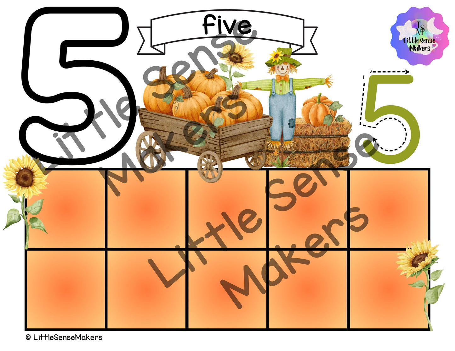 Pumpkin Patch | PlayDough Counting Mats 1-20 | Math Activity | Sensory Activity