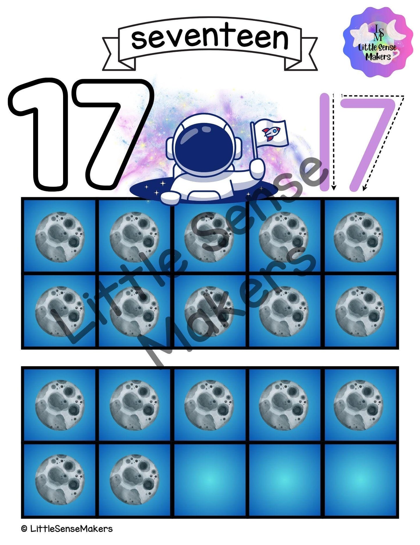 Astronaut | Space Themed | PlayDough Counting Mats 1-20 | Math Activity | Sensory Activity