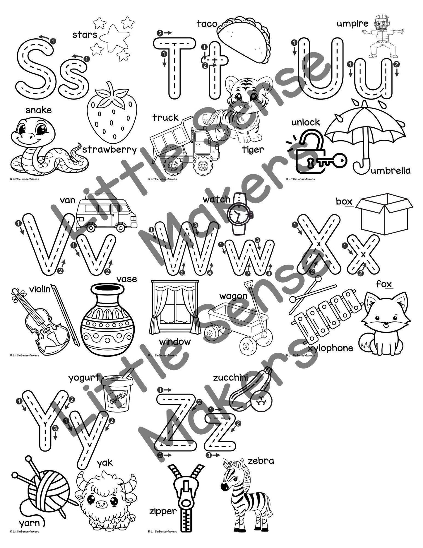 Alphabet Coloring Book: ABC Practice, Baby Shower Activity (PDF Download)