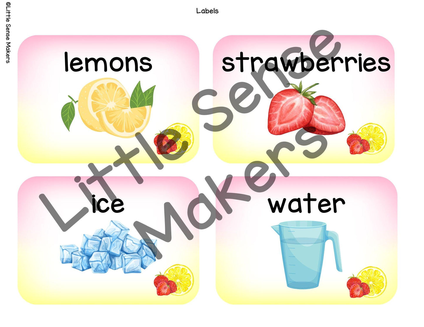 Lemonade Stand Dramatic Play Printables: Lemonade Sensory Kit Pack