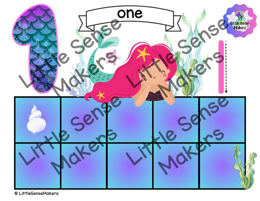 Shell Mermaid | PlayDough Counting Mats 1-20 | Math Activity | Sensory Activity