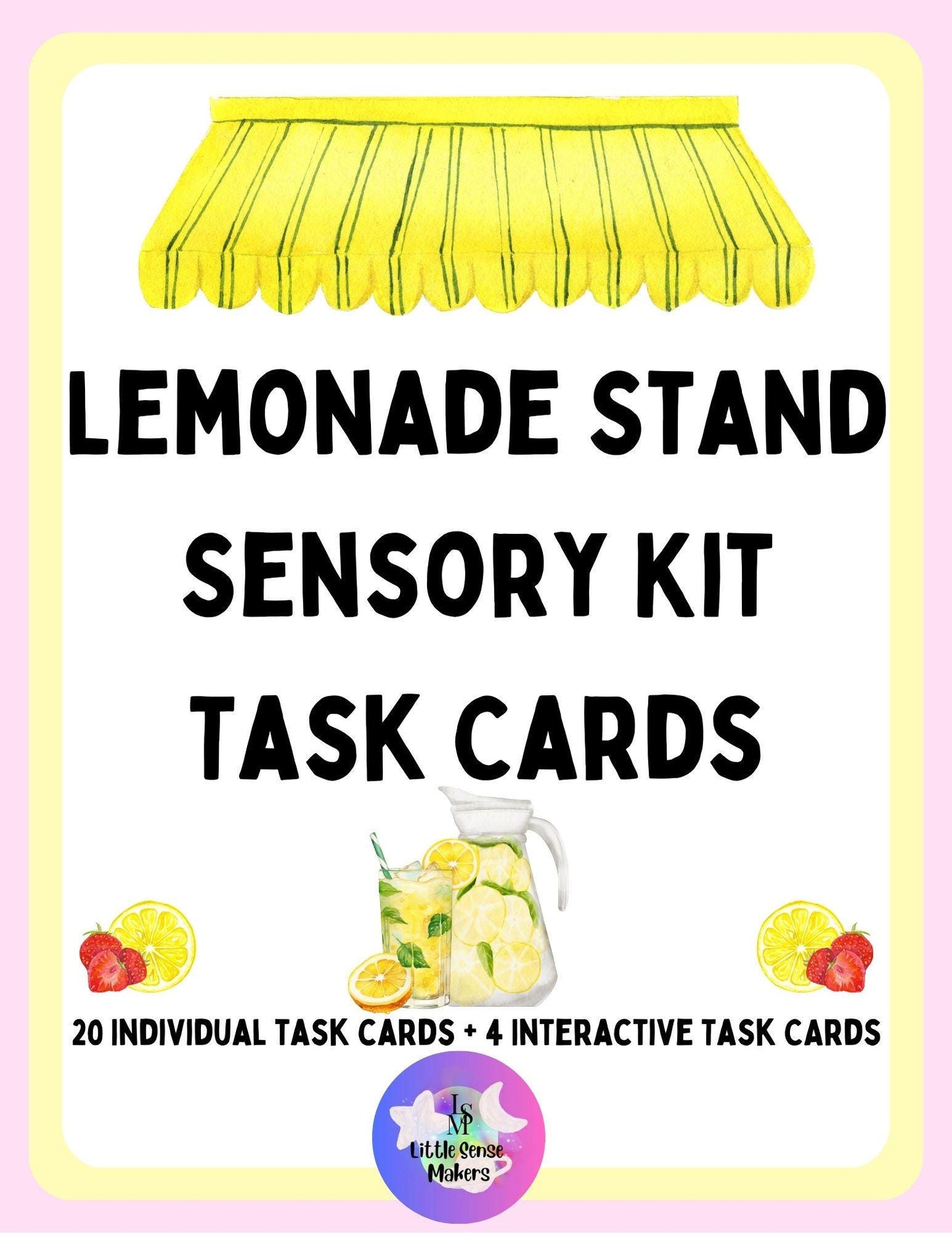 Lemonade Stand Sensory Kit Math Task Cards for Counting