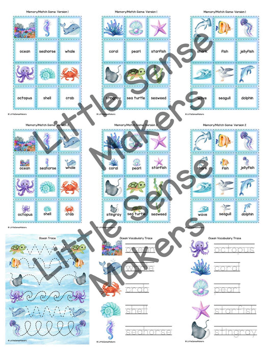 Ocean Animals Activity Pack: Homeschool & Preschool Printables