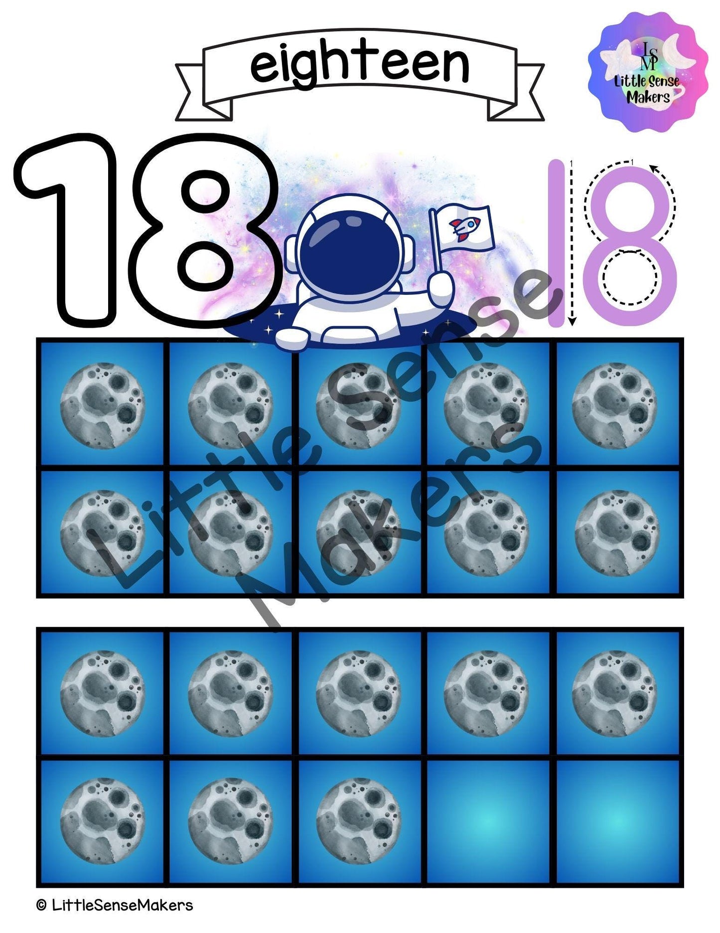 Astronaut | Space Themed | PlayDough Counting Mats 1-20 | Math Activity | Sensory Activity