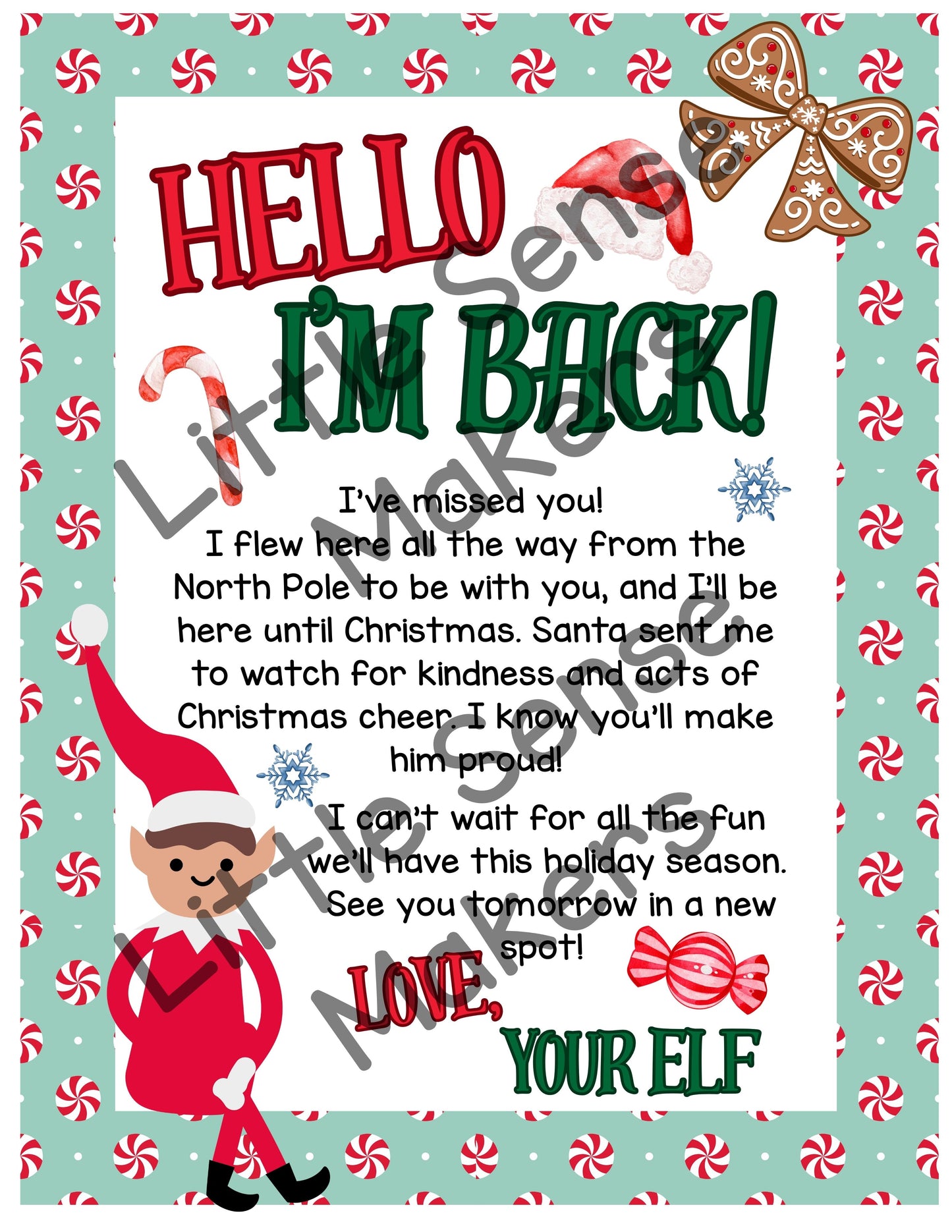 Elf on the Shelf Letters | Hello from your Elf | Goodbye from your Elf