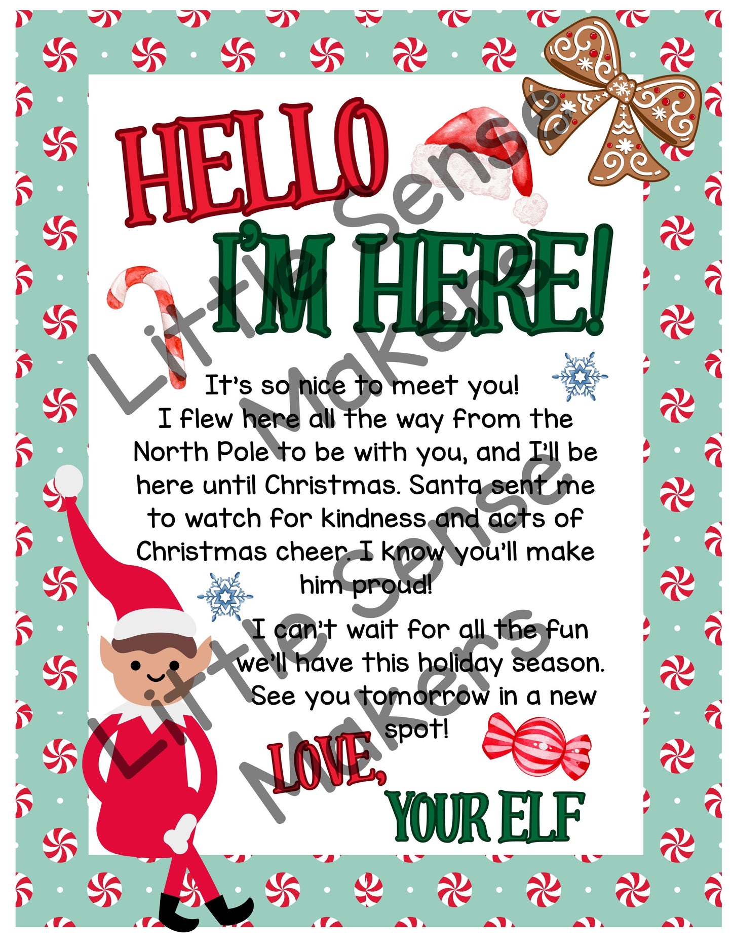 Elf on the Shelf Letters | Hello from your Elf | Goodbye from your Elf
