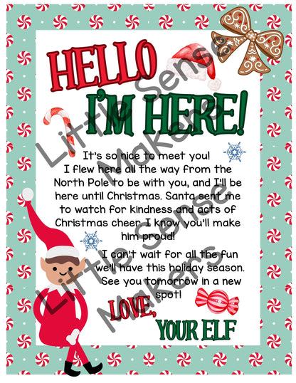 Elf on the Shelf Letters | Hello from your Elf | Goodbye from your Elf
