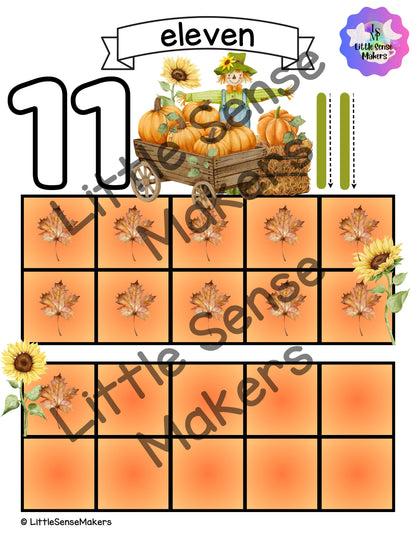 Pumpkin Patch | PlayDough Counting Mats 1-20 | Math Activity | Sensory Activity