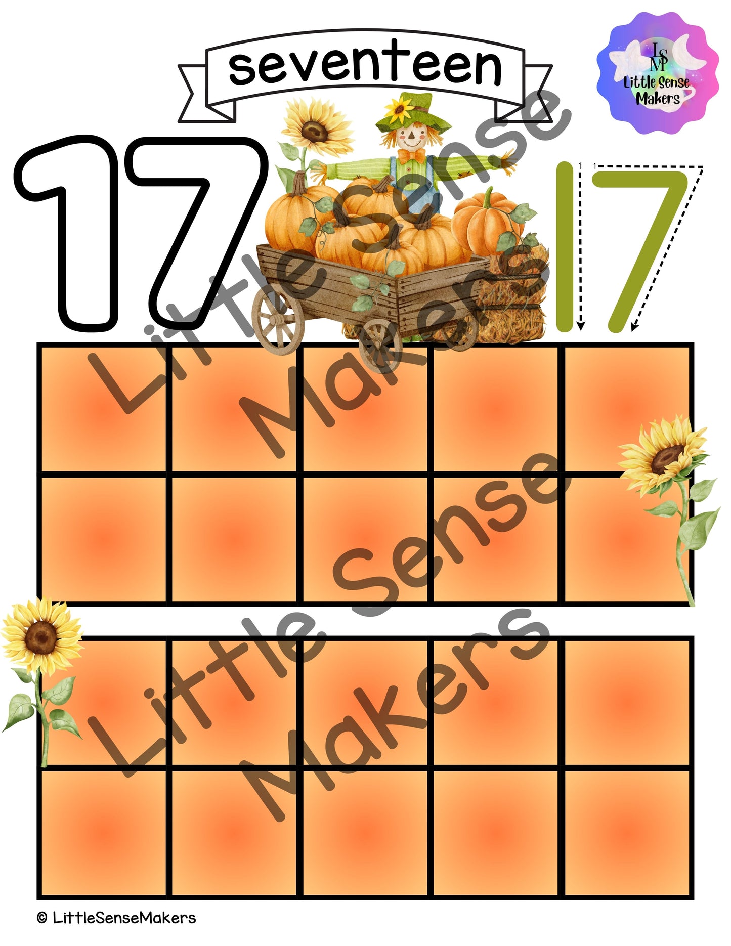 Pumpkin Patch | PlayDough Counting Mats 1-20 | Math Activity | Sensory Activity