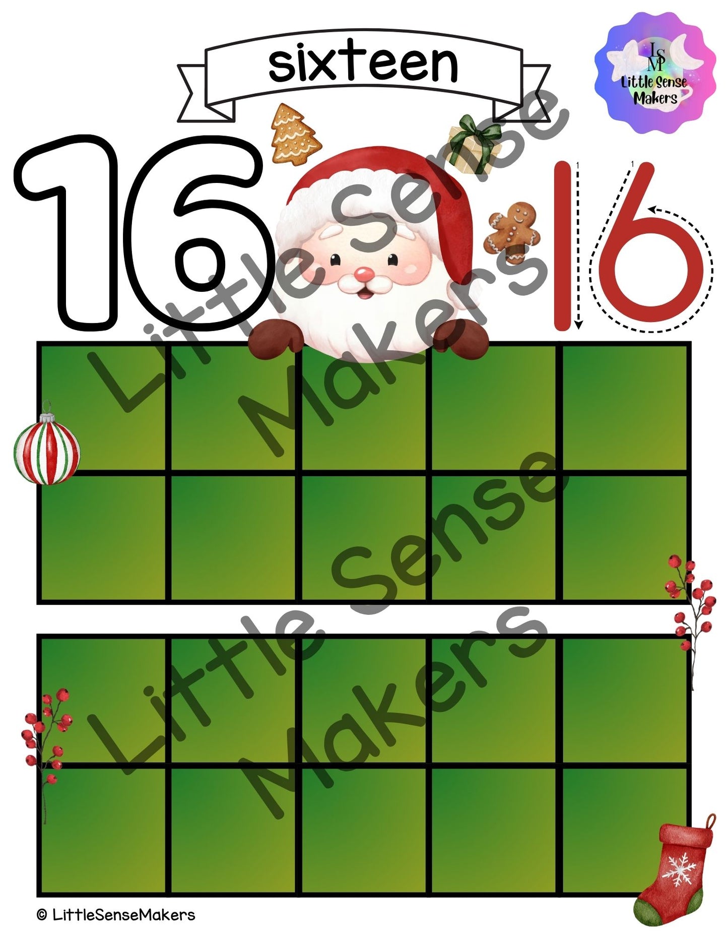 Santa Claus | Christmas | PlayDough Counting Mats 1-20 | Math Activity | Sensory Activity