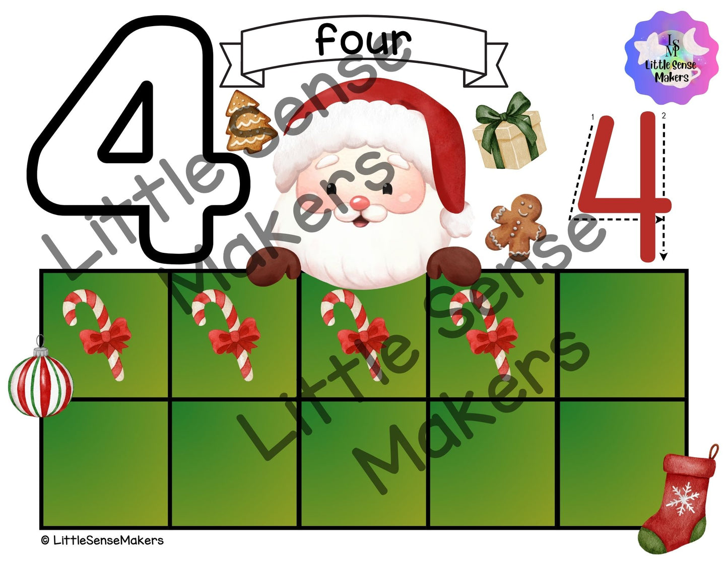 Santa Claus | Christmas | PlayDough Counting Mats 1-20 | Math Activity | Sensory Activity
