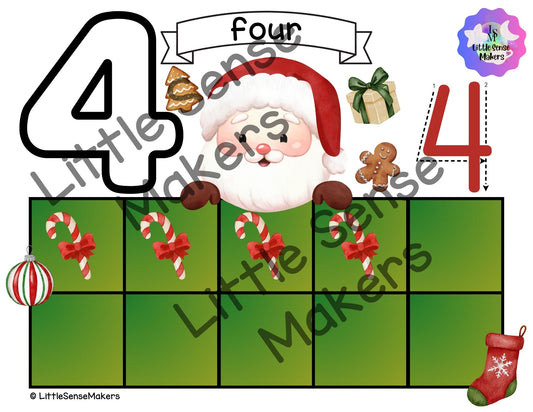 Santa Claus | Christmas | PlayDough Counting Mats 1-20 | Math Activity | Sensory Activity