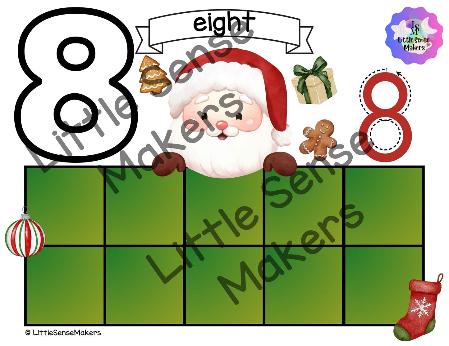 Santa Claus | Christmas | PlayDough Counting Mats 1-20 | Math Activity | Sensory Activity