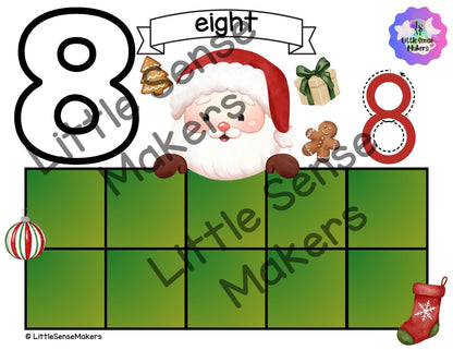 Santa Claus | Christmas | PlayDough Counting Mats 1-20 | Math Activity | Sensory Activity