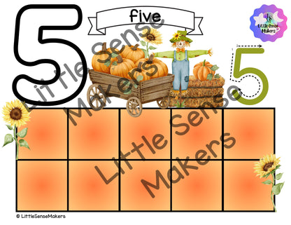 Pumpkin Patch | PlayDough Counting Mats 1-20 | Math Activity | Sensory Activity