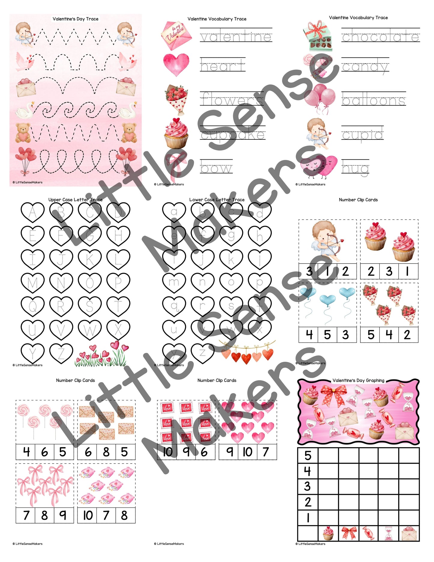 Valentine's Day Activities | Preschool | Early Math | Writing Practice | Centers