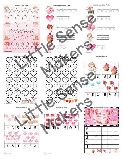 Valentine's Day Activities | Preschool | Early Math | Writing Practice | Centers