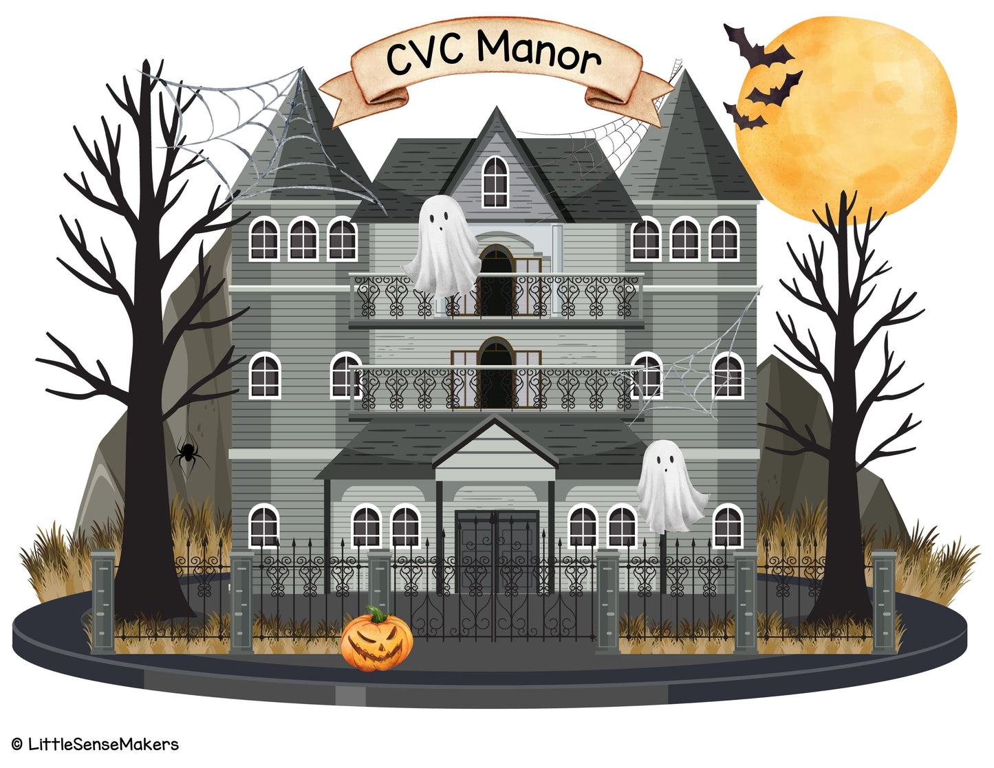 Mystery at CVC Manor | CVC Words | Reading Activity | Short Vowels Practice | Decoding CVC Words | Halloween Literacy Activity | Alphabet Activity