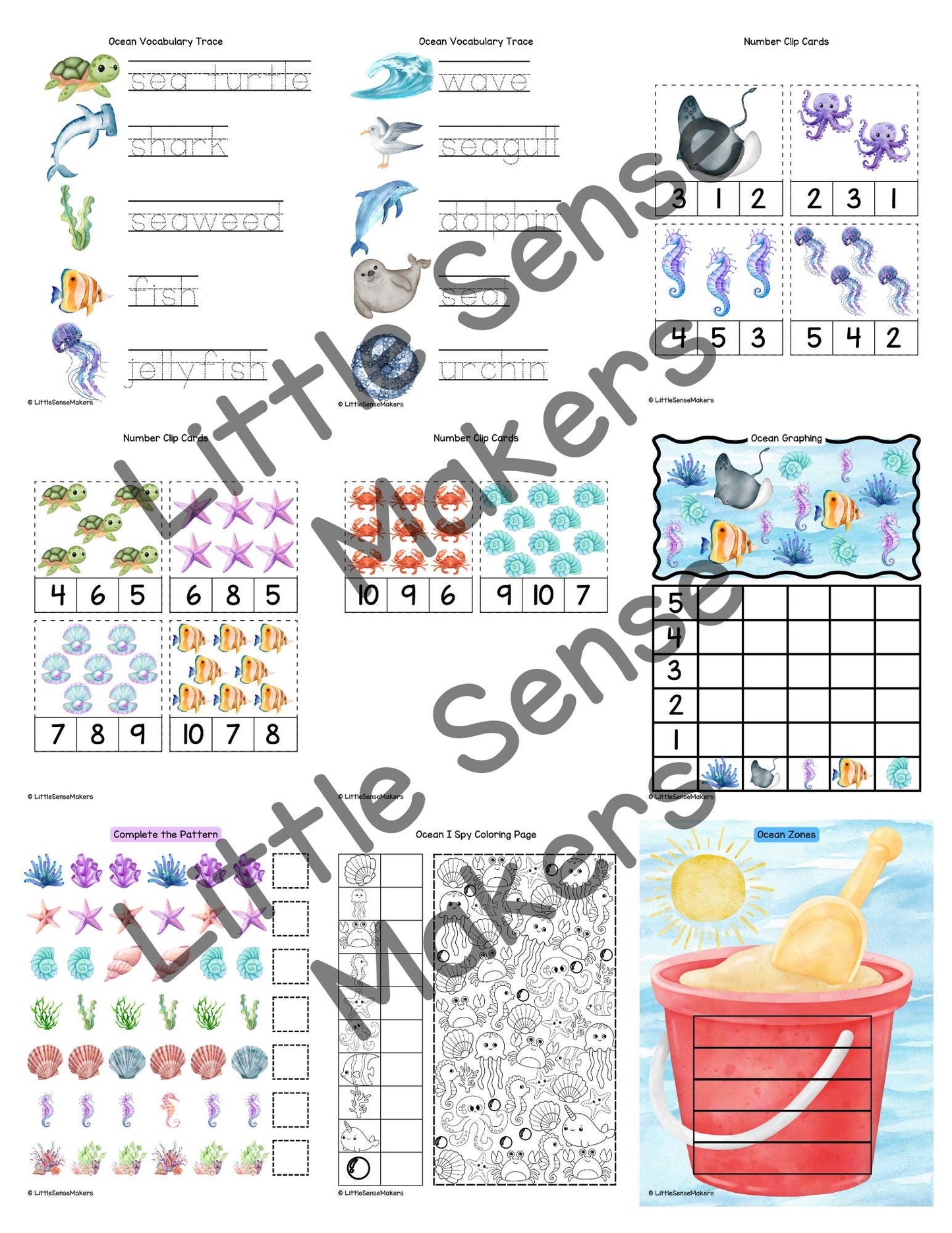 Ocean Animals Activity Pack: Homeschool & Preschool Printables
