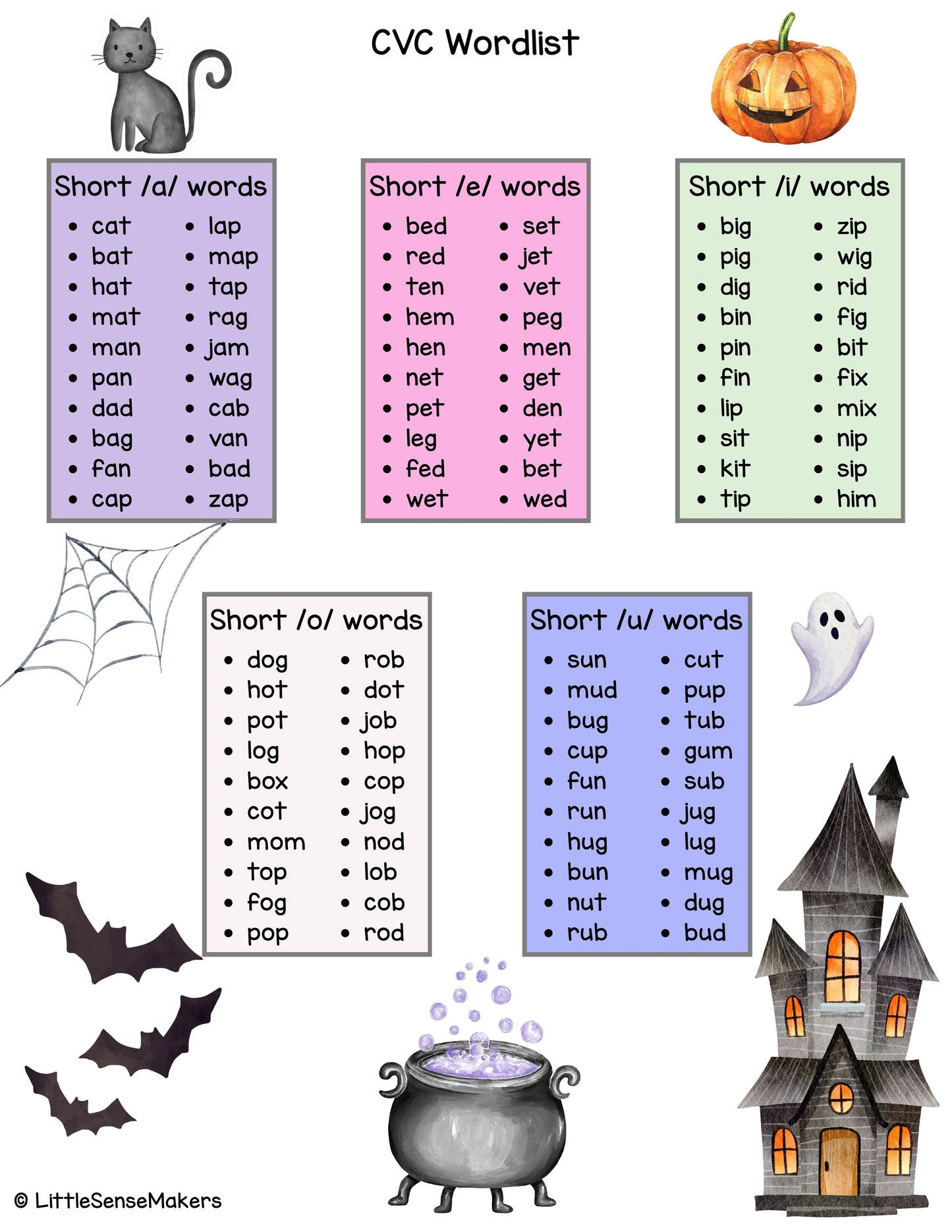 Mystery at CVC Manor | CVC Words | Reading Activity | Short Vowels Practice | Decoding CVC Words | Halloween Literacy Activity | Alphabet Activity