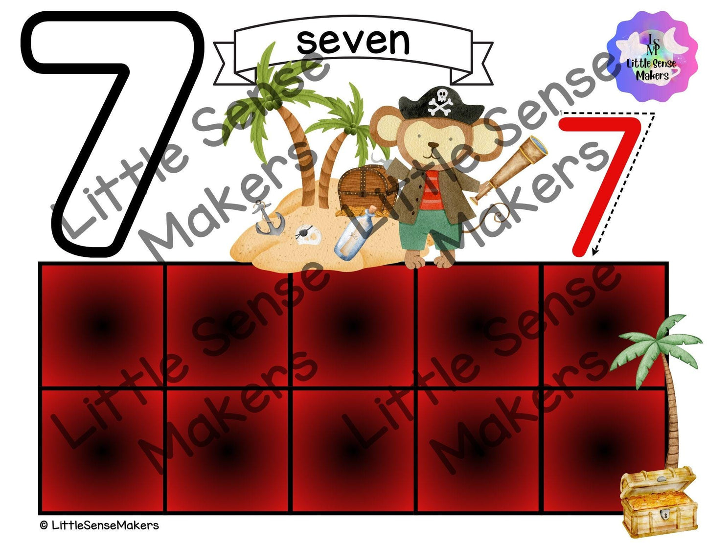 Pirate | PlayDough Counting Mats 1-20 | Math Activity | Sensory Activity