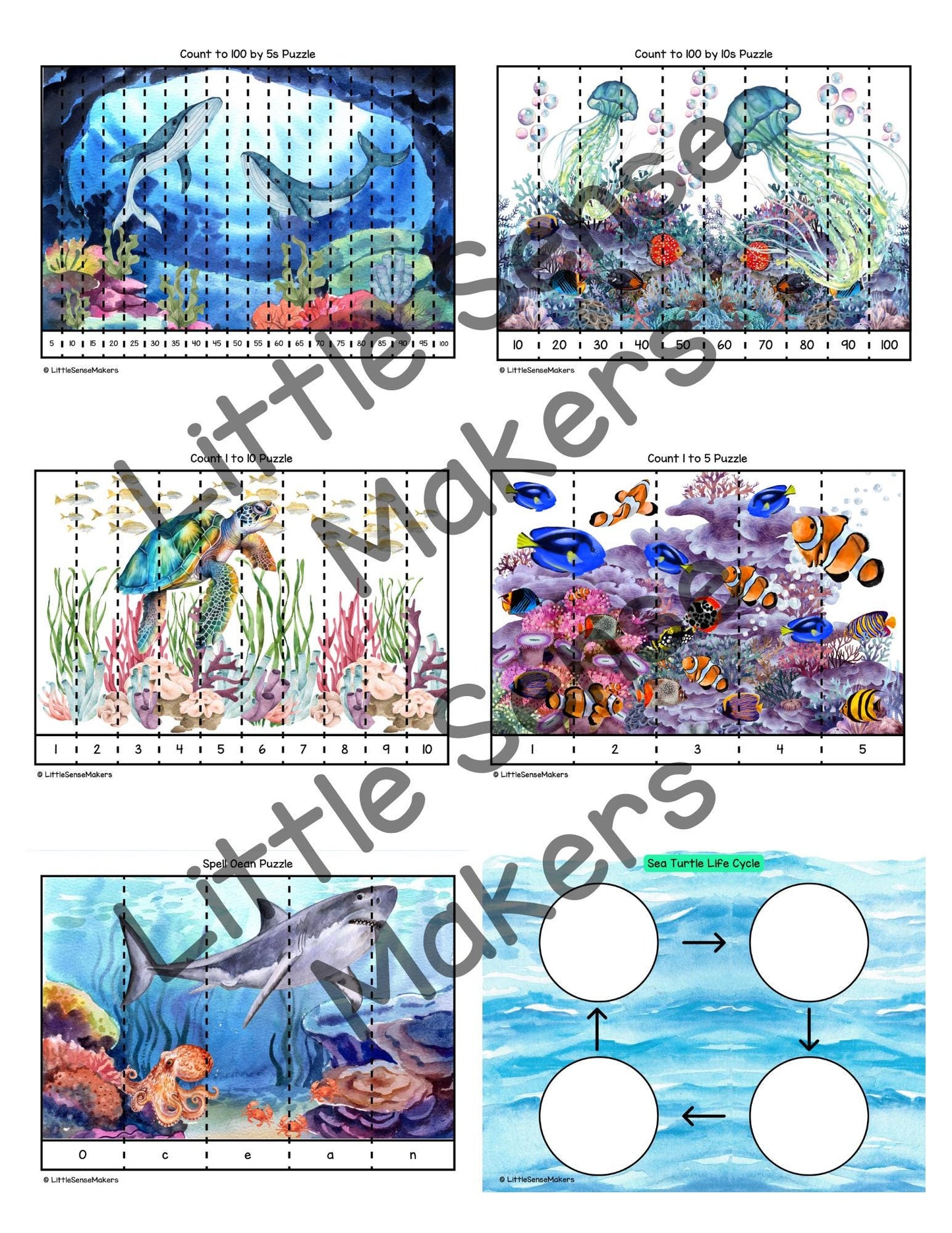 Ocean Animals Activity Pack: Homeschool & Preschool Printables