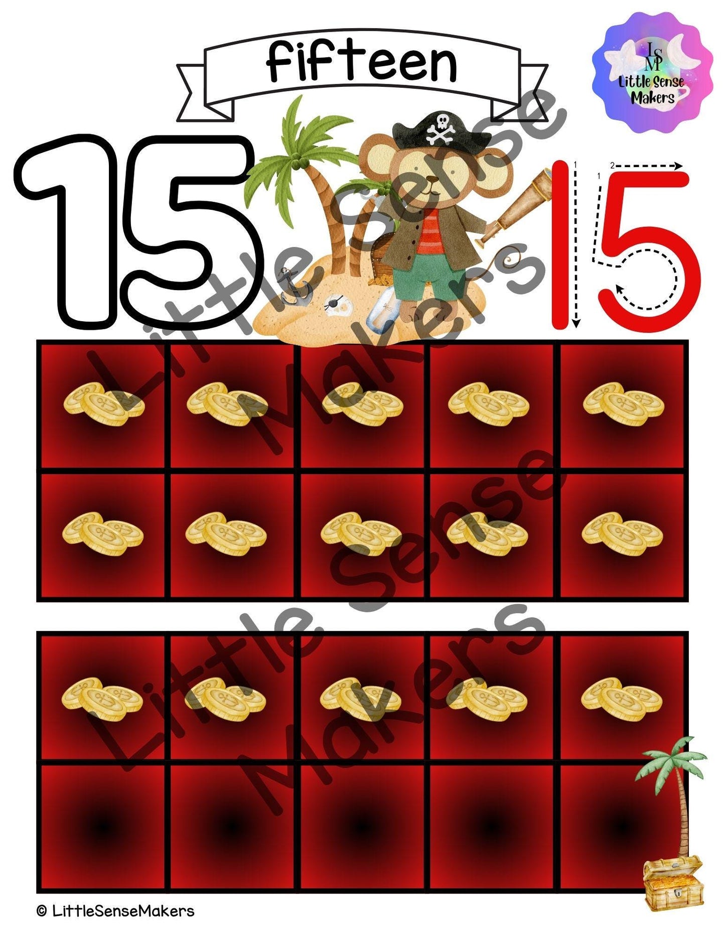 Pirate | PlayDough Counting Mats 1-20 | Math Activity | Sensory Activity