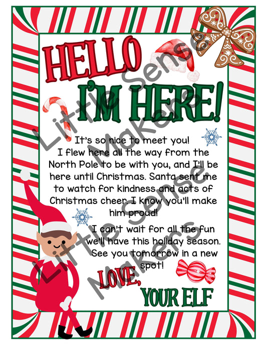 Elf on the Shelf Letters | Hello from your Elf | Goodbye from your Elf