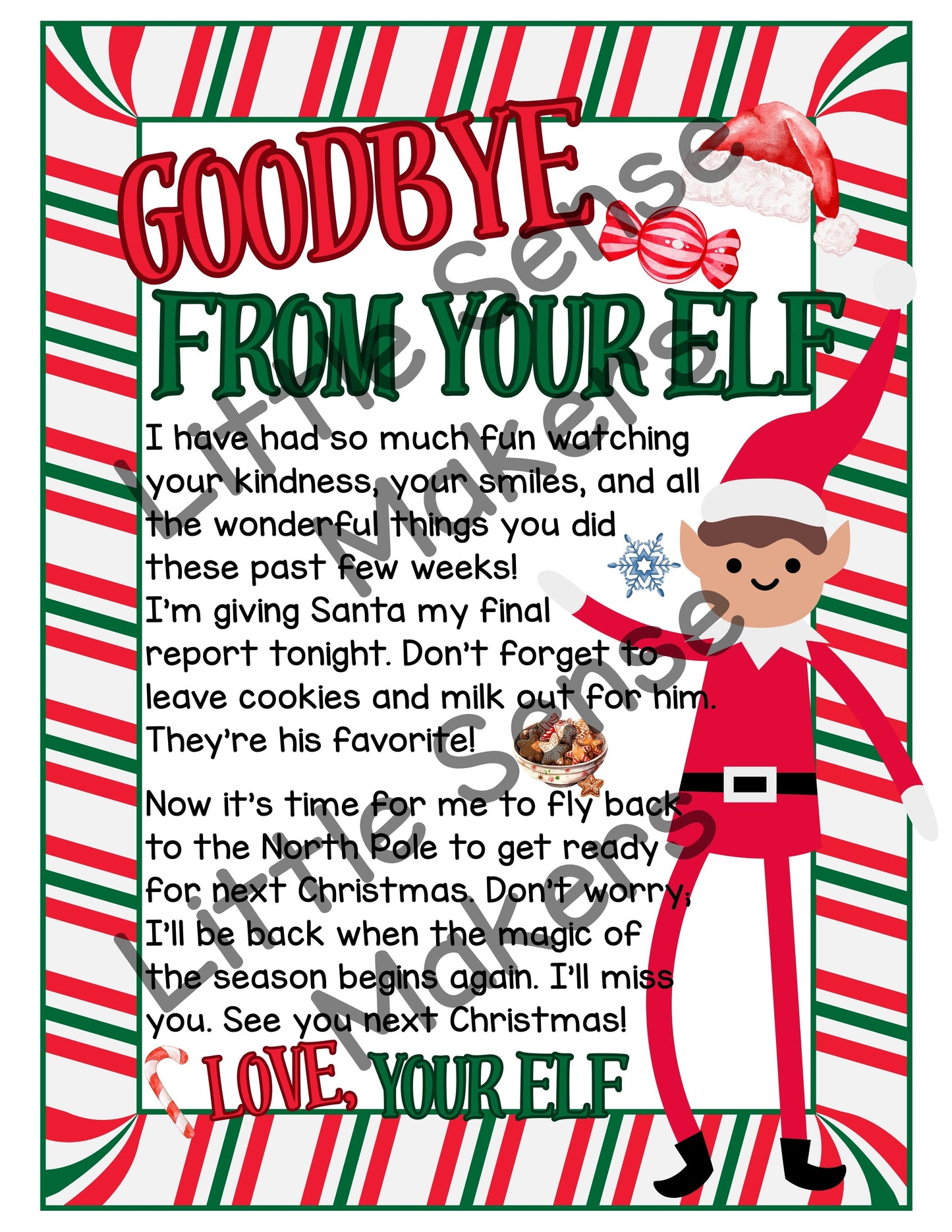 Elf on the Shelf Letters | Hello from your Elf | Goodbye from your Elf