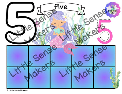 Pearl Mermaid | PlayDough Counting Mats 1-20 | Math Activity | Sensory Activity