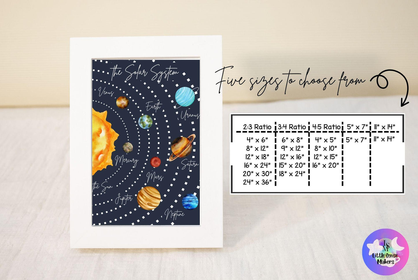 Solar System | Planets | Outer Space | Astronomy | Digital Print | Wall Art | Posters | Decor | 5 sizes