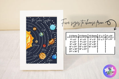 Solar System | Planets | Outer Space | Astronomy | Digital Print | Wall Art | Posters | Decor | 5 sizes