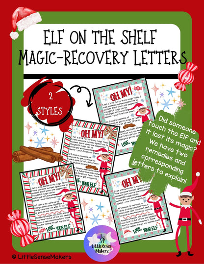 Elf on the Shelf Magic-Recovery Letters  | Elf Cinnamon Remedy | Elf Candy Cane Remedy | Elf Remedies