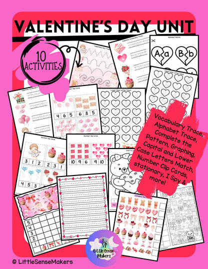 Valentine's Day Activities | Preschool | Early Math | Writing Practice | Centers