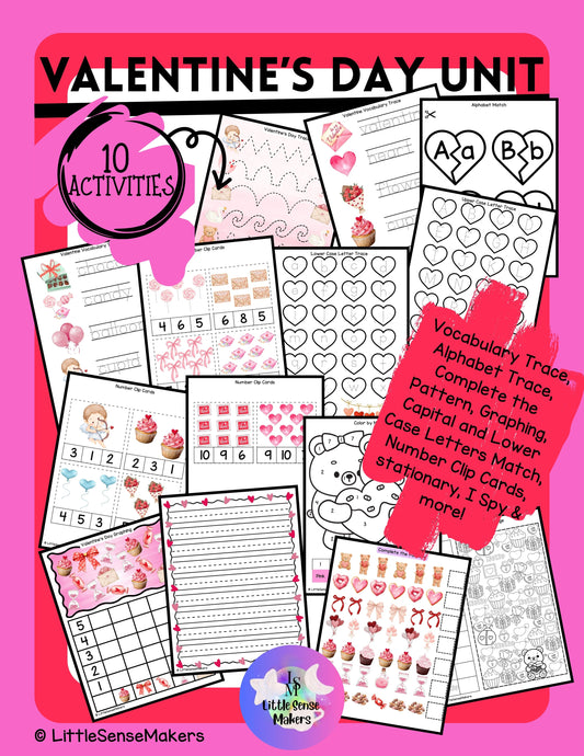 Valentine's Day Activities | Preschool | Early Math | Writing Practice | Centers