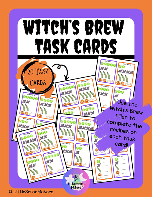 Witch's Brew Kit Math Task Cards for Counting