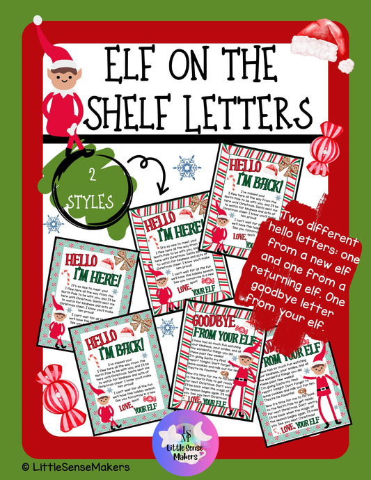 Elf on the Shelf Letters | Hello from your Elf | Goodbye from your Elf