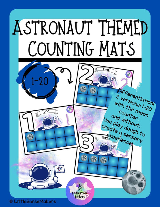 Astronaut | Space Themed | PlayDough Counting Mats 1-20 | Math Activity | Sensory Activity