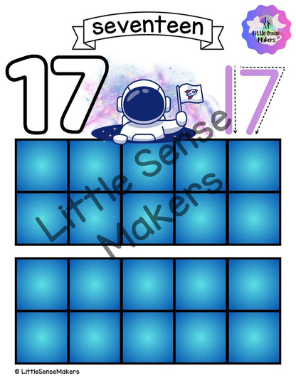 Astronaut | Space Themed | PlayDough Counting Mats 1-20 | Math Activity | Sensory Activity