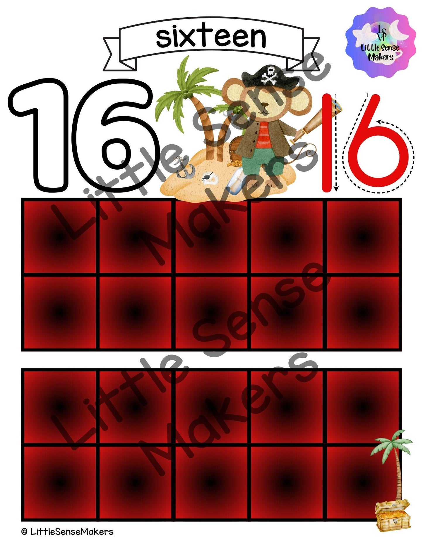 Pirate | PlayDough Counting Mats 1-20 | Math Activity | Sensory Activity