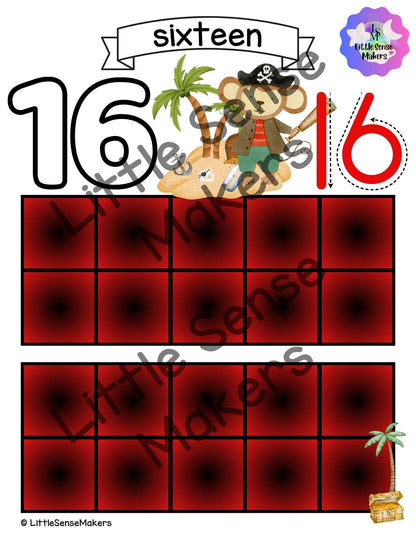 Pirate | PlayDough Counting Mats 1-20 | Math Activity | Sensory Activity